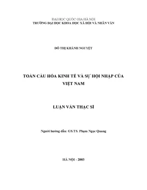 Luận văn thạc sĩ ussh toàn cầu hoá kinh tế và sự hội nhập của việt nam