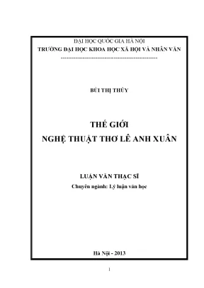 Luận văn thạc sĩ ussh thế giới nghệ thuật thơ lê anh xuân