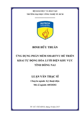 Luận văn thạc sĩ ứng dụng phần mềm smartvu để triển khai tự động hóa lưới điện khu vực tỉnh đồng nai