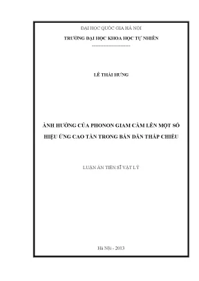 Luận án tiến sĩ hus ảnh hưởng của phonon giam cầm lên một số hiệu ứng cao tần trong bán dẫn thấp chiều