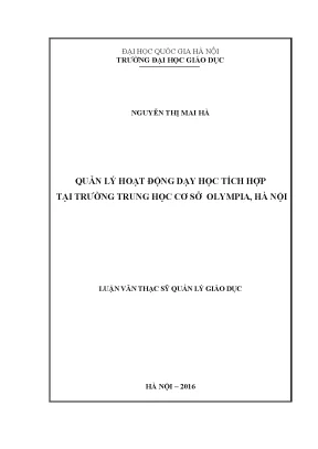 Luận văn thạc sĩ vnu ued quản lý hoạt động dạy học tích hợp tại trường thcs olympia hà nội