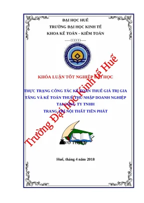 Luận văn thực trạng công tác kế toán thuế giá trị gia tăng và kế toán thuế thu nhập doanh nghiệp tại công ty tnhh