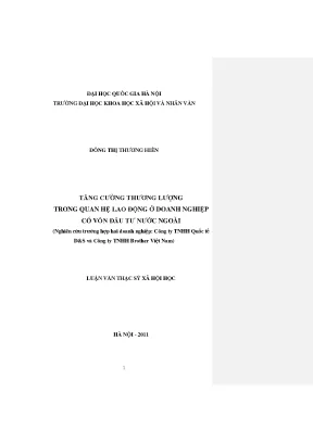 Luận văn thạc sĩ ussh tăng cường thương lượng trong quan hệ lao động ở doanh nghiệp có vốn đầu tư nước ngoài nghiên cứu trường hợp hai doanh nghiệp công ty tnhh quốc tế ds