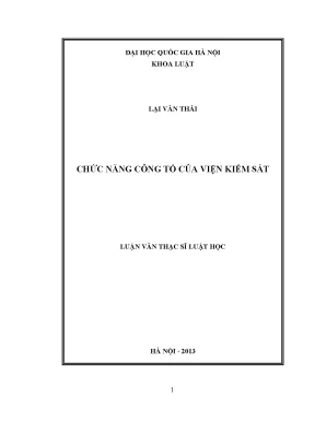 Luận văn thạc sĩ vnu ls chức năng công tố của viện kiểm sát