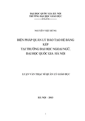 Luận văn thạc sĩ vnu ued biện pháp quản lý đào tạo hệ bằng kép tại trường đại học ngoại ngữ đại học quốc gia hà nội