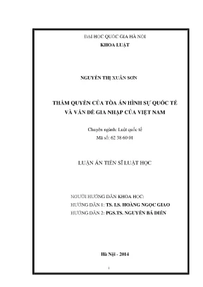 Luận văn thạc sĩ vnu ls thẩm quyền của tòa án hình sự quốc tế và vấn đề gia nhập của việt nam