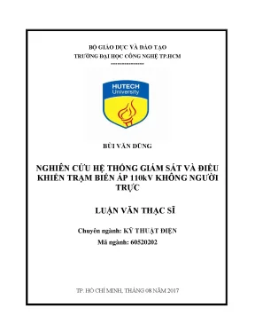 Luận văn thạc sĩ nghiên cứu hệ thống giám sát và điều khiển trạm biến áp 110kv không người trực