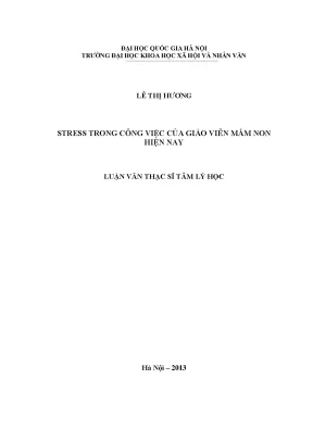 Luận văn thạc sĩ ussh stress trong công việc của giáo viên mầm non hiện nay