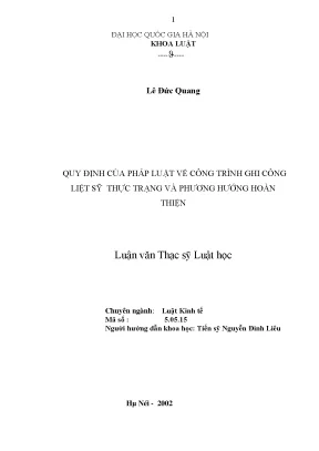 Luận văn thạc sĩ vnu ls quy định của pháp luật về công trình ghi công liệt sỹ thực trạng và phương hướng hoàn thiện luận văn ths luật 5 05 15