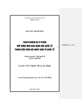 Luận văn thạc sĩ vnu ls trách nhiệm do vi phạm hợp đồng mua bán hàng hóa quốc tế trong điều kiện hội nhập kinh tế quốc tế