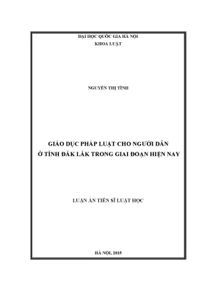 Luận văn thạc sĩ vnu ls giáo dục pháp luật cho người dân ở tỉnh đắk lắk trong giai đoạn hiện nay