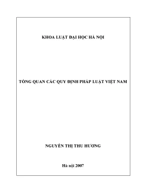 Luận văn thạc sĩ vnu ls tổng quan các quy định pháp luật việt nam