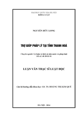 Luận văn thạc sĩ vnu ls trợ giúp pháp lý tại tỉnh thanh hóa