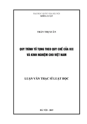 Luận văn thạc sĩ vnu ls quy trình tố tụng theo quy chế của icc và kinh nghiệm cho việt nam