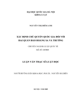 Luận văn thạc sĩ vnu ls xác định chủ quyền quốc gia đối với hai quần đảo hoàng sa và trường sa