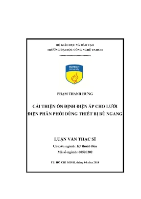 Luận văn thạc sĩ cải thiện ổn định điện áp cho lưới điện phân phối dùng thiết bị bù ngang