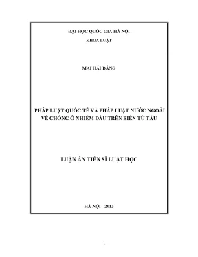 Luận văn thạc sĩ vnu ls pháp luật quốc tế và pháp luật nước ngoài về chống ô nhiễm dầu trên biển từ tàu