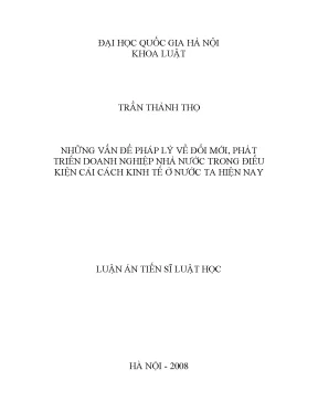 Luận văn thạc sĩ vnu ls những vấn đề pháp lý về đổi mới phát triển doanh nghiệp nhà nước trong điều kiện cải cách kinh tế ở nước ta hiện nay