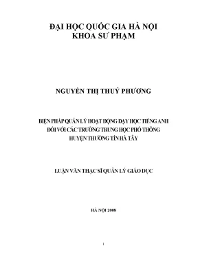 Luận văn thạc sĩ vnu ued biện pháp quản lý hoạt động dạy học tiếng anh đối với các trường trung học phổ thông huyện thường tín hà tây