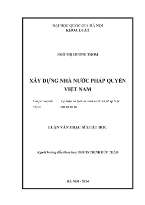 Luận văn thạc sĩ vnu ls xây dựng nhà nước pháp quyền việt nam