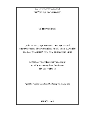 Luận văn thạc sĩ vnu ued quản lý giáo dục đạo đức cho học sinh ở trường trung học phổ thông ngoài công lập trên địa bàn thành phố cẩm phả tỉnh quảng ninh