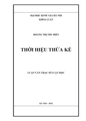 Luận văn thạc sĩ vnu ls thời hiệu thừa kế
