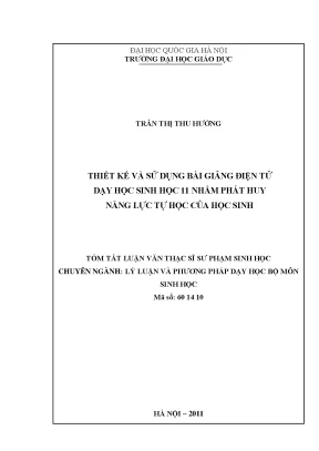 Luận văn thạc sĩ vnu ued thiết kế và sử dụng bài giảng điện tử dạy học sinh học 11 nhằm phát huy năng lực tự học của học sinh