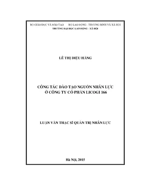 Luận văn thạc sĩ quản trị nhân lực