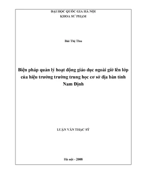 Luận văn thạc sĩ vnu ued biện pháp quản lý hoạt động giáo dục ngoài giờ lên lớp của hiệu trưởng trường trung học cơ sở địa bàn tỉnh nam định