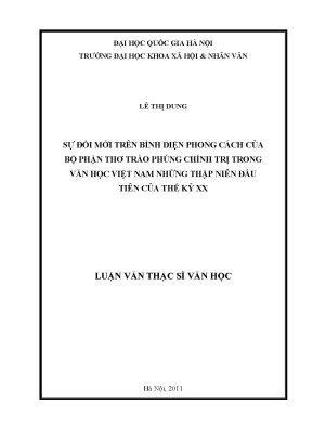 Luận văn thạc sĩ ussh sự đổi mới trên bình diện phong cách của bộ phận thơ trào phúng chính trị trong văn học việt nam những thập niên đầu tiên của thế kỷ xx