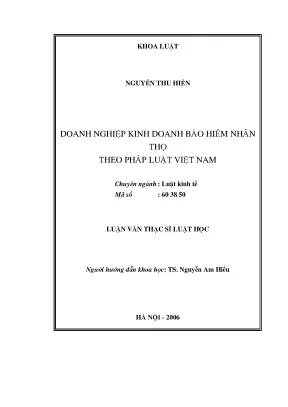 Luận văn thạc sĩ vnu ls doanh nghiệp kinh doanh bảo hiểm nhân thọ theo pháp luật việt nam luận văn ths luật 60 38 50
