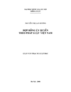 Luận văn thạc sĩ vnu ls hợp đồng ủy quyền theo pháp luật việt nam