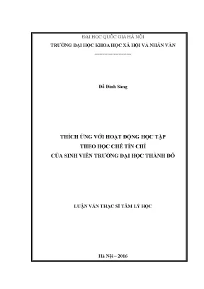 Luận văn thạc sĩ ussh thích ứng với hoạt động học tập theo học chế tín chỉ của sinh viên trường đại học thành đô