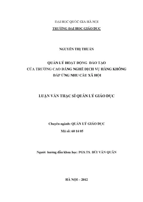 Luận văn thạc sĩ vnu ued quản lý hoạt động đào tạo của trường cao đẳng nghề dịch vụ hàng không đáp ứng nhu cầu xã hội