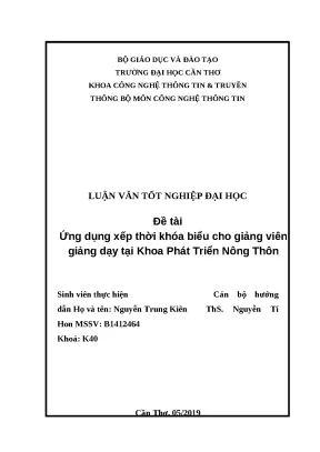 Luận văn tốt nghiệp đại học đề tài ứng dụng xếp thời khóa biểu cho giảng viên giảng dạy tại khoa phát triển nông thôn