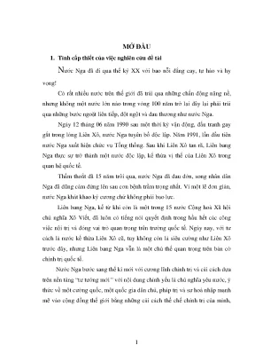 Luận văn thạc sĩ vnu ls thể chế chính trị liên bang nga