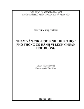 Luận văn thạc sĩ ussh tham vấn cho học sinh trung học phổ thông có hành vi lệch chuẩn học đường