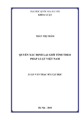 Luận văn thạc sĩ vnu ls quyền xác định lại giới tính theo pháp luật việt nam