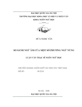 Luận văn thạc sĩ ussh so sánh ngữ âm của một số phương ngữ nùng