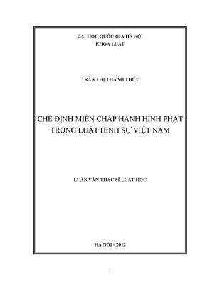 Luận văn thạc sĩ vnu ls chế định miễn chấp hành hình phạt trong luật hình sự việt nam