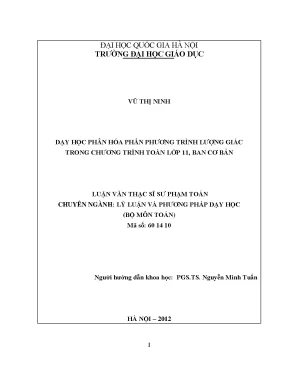 Luận văn thạc sĩ vnu ued dạy học phân hóa phần phương trình lượng giác trong chương trình toán lớp 11 ban cơ bản