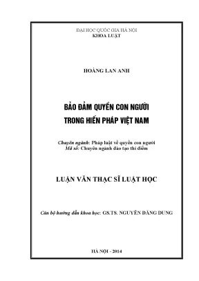 Luận văn thạc sĩ vnu ls bảo đảm quyền con người trong hiến pháp luận văn ths pháp luật và quyền con người