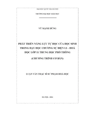 Luận văn thạc sĩ vnu ued phát triển năng lực tự học của học sinh trong dạy học chương sự điện li hóa học lớp 11 trung học phổ thông chương trình cơ bản