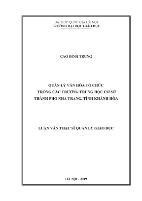 Luận văn thạc sĩ vnu ued quản lý văn hóa tổ chức trong các trường trung học cơ sở thành phố nha trang tỉnh khánh hòa