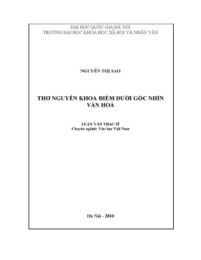 Luận văn thạc sĩ ussh thơ nguyễn khoa điềm dưới góc nhìn văn hóa