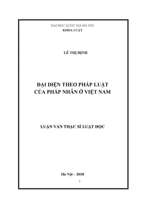 Luận văn thạc sĩ vnu ls đại diện theo pháp luật của pháp nhân ở việt nam