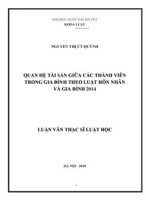 Luận văn thạc sĩ vnu ls quan hệ tài sản giữa các thành viên trong gia đình theo luật hôn nhân và gia đình 2014