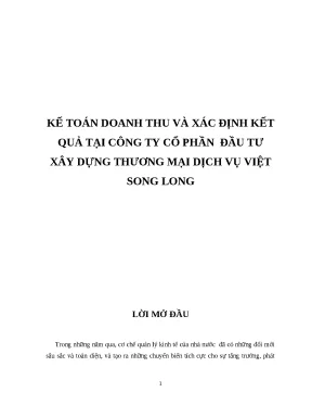 Luận văn kế toán doanh thu và xác định kết quả tại công ty cổ phần đầu tư xây dựng thương mại dịch vụ việt song long
