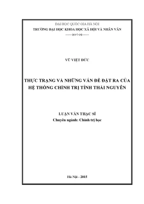 Luận văn thạc sĩ ussh thực trạng và những vấn đề đặt ra của hệ thống chính trị tỉnh thái nguyên