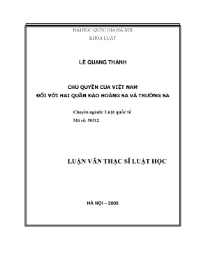 Luận văn thạc sĩ vnu ls chủ quyền của việt nam đối với hai quần đảo hoàng sa và trường sa